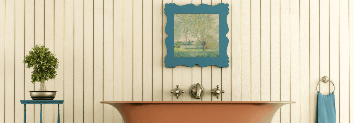 hanging art in bathroom
