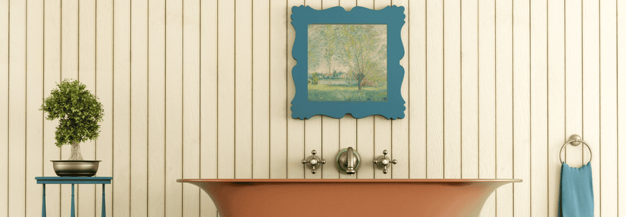 hanging art in bathroom
