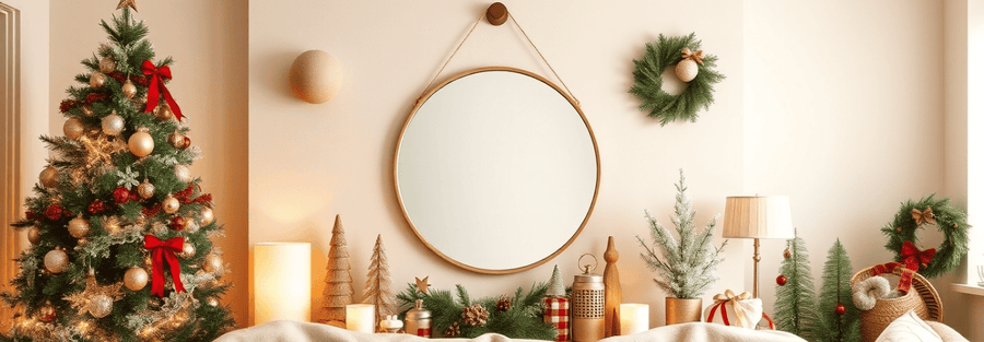 how to decorate a mirror for christmas