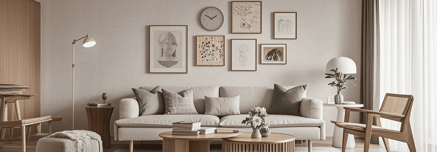 how to mix and match wall art