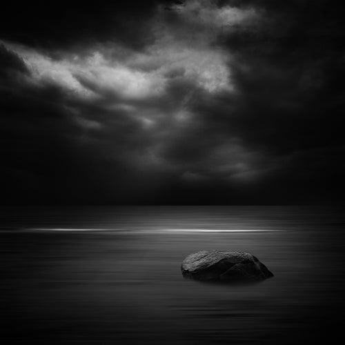 **Dark Seascape Solitary Rock by Kaspars Kurcens