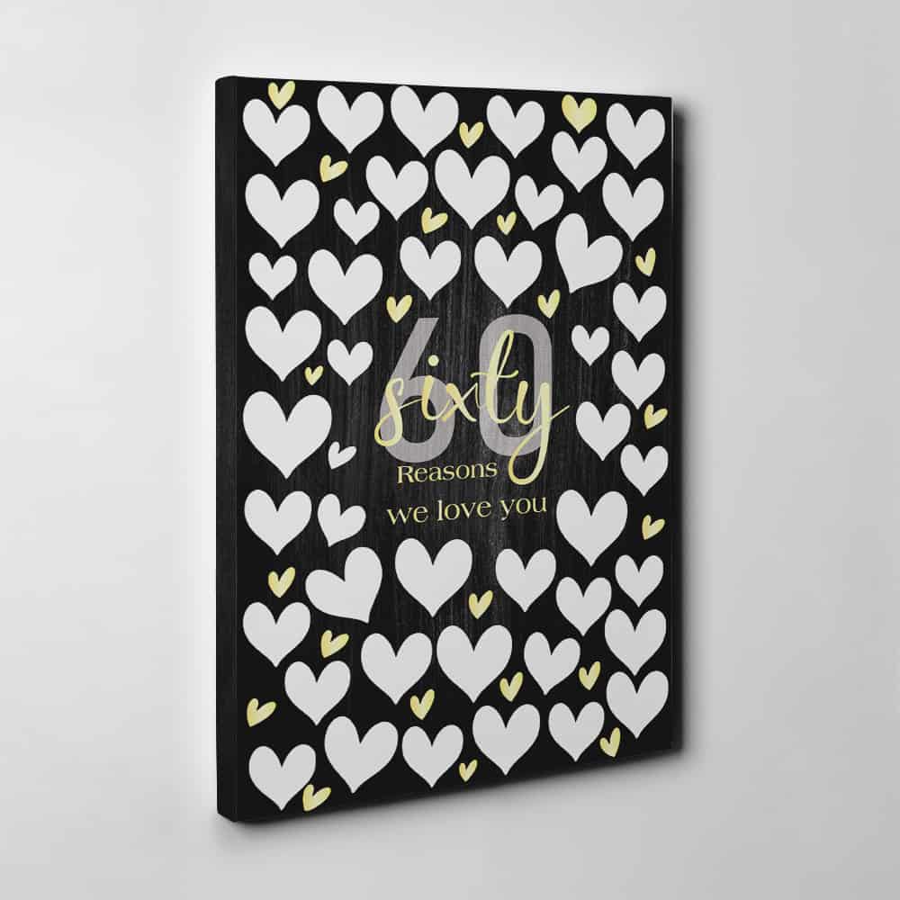 60 Reasons We Love You Canvas Print