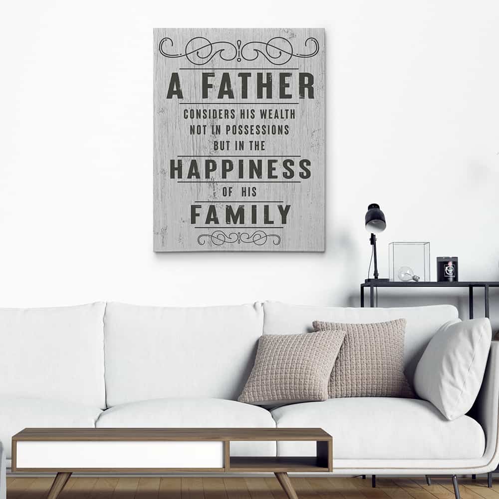 A Father Considers His Wealth Not In Possessions But In The Happiness Of His Family Canvas Print