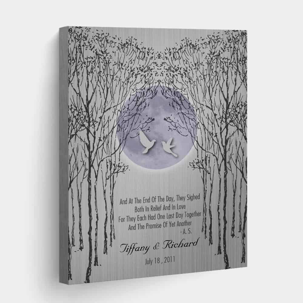 10th Anniversary Tin Full Moon Custom Canvas Print