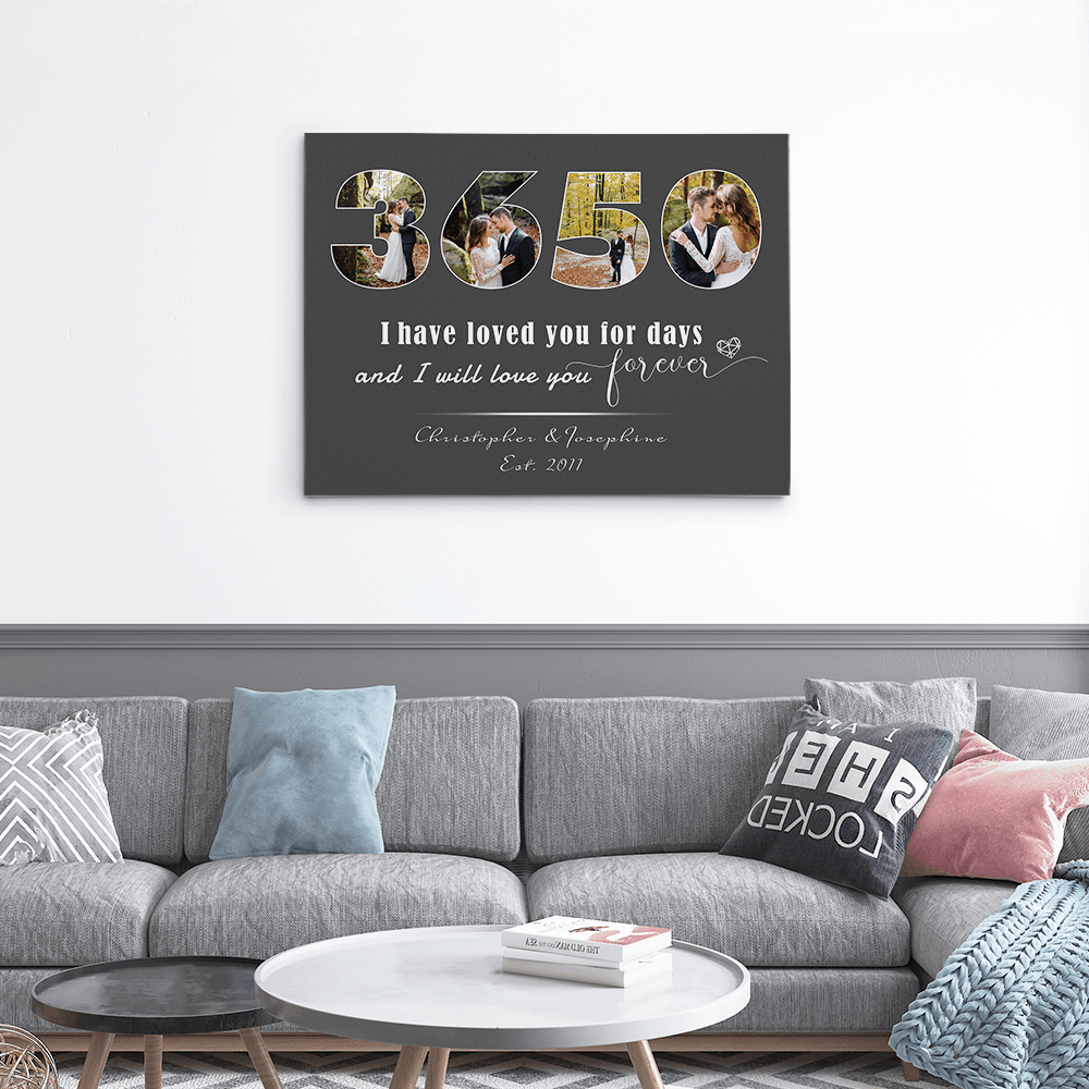 10 Years I Will Love You Forever Custom Photo Canvas