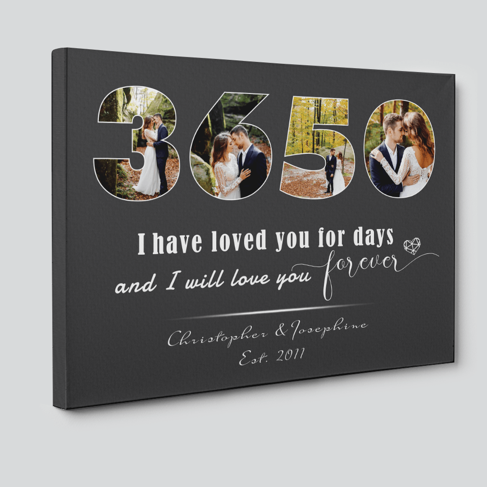 10 Years I Will Love You Forever Custom Photo Canvas
