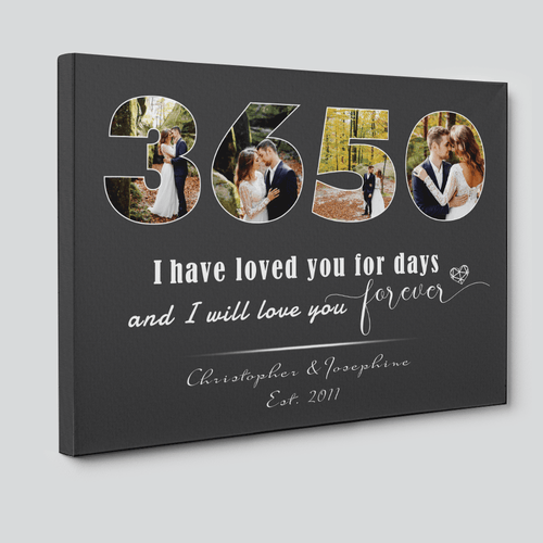 10 Years I Will Love You Forever Custom Photo Canvas
