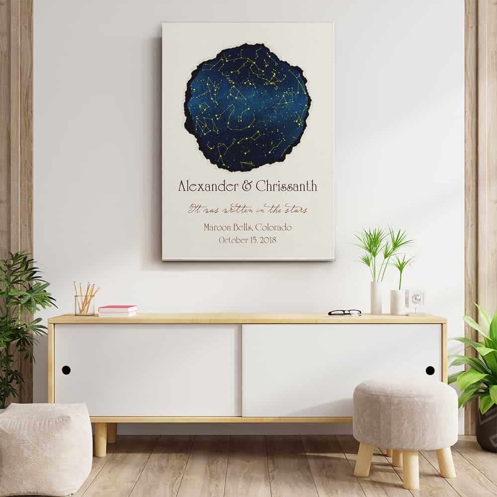 It Was Written In The Stars Star Map Canvas Print