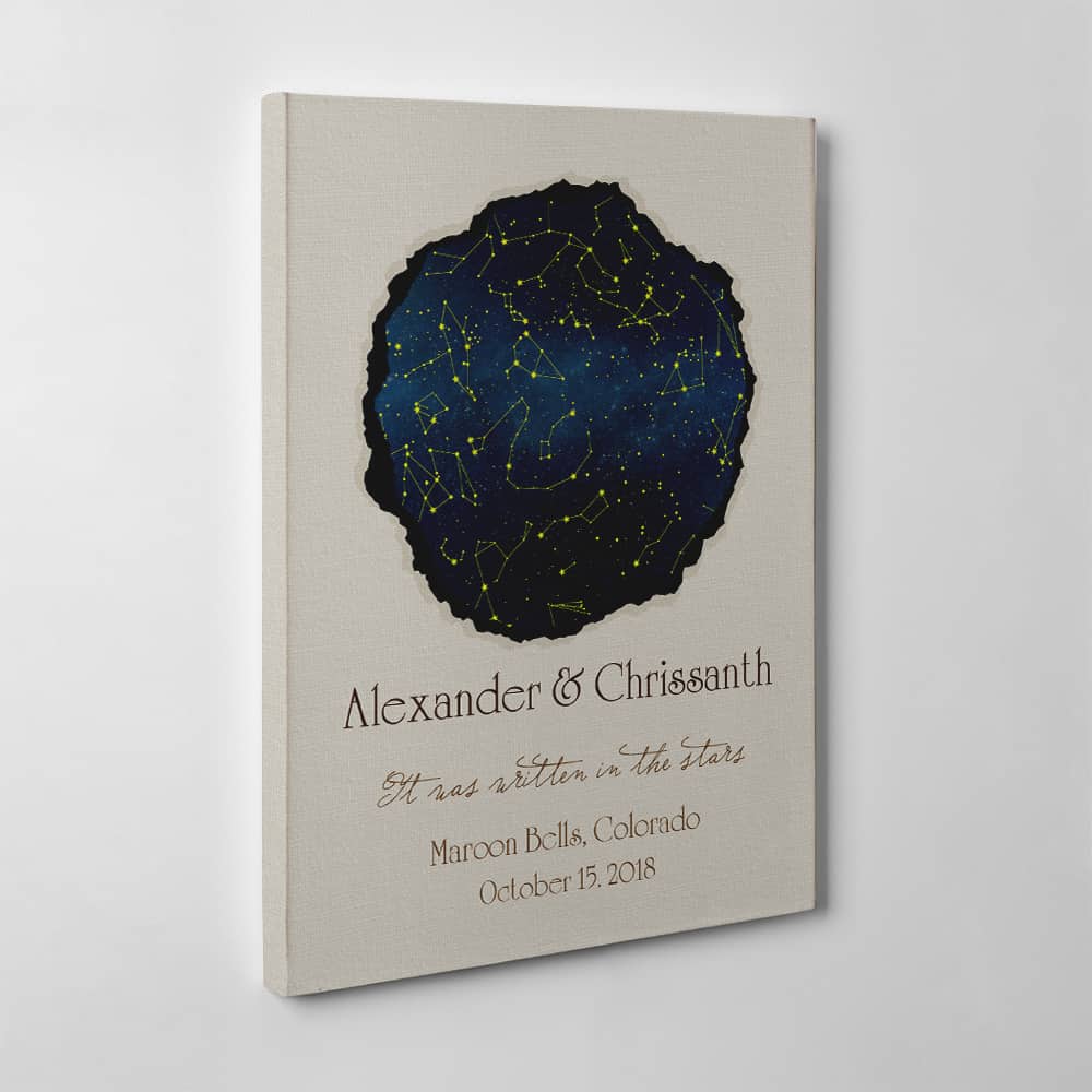 It Was Written In The Stars Star Map Canvas Print