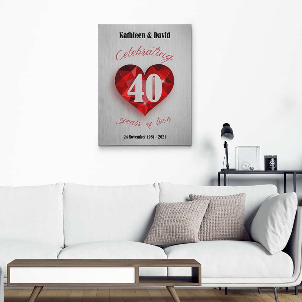 Celebrating 40 Years Of Love - 40th Anniversary Canvas Print