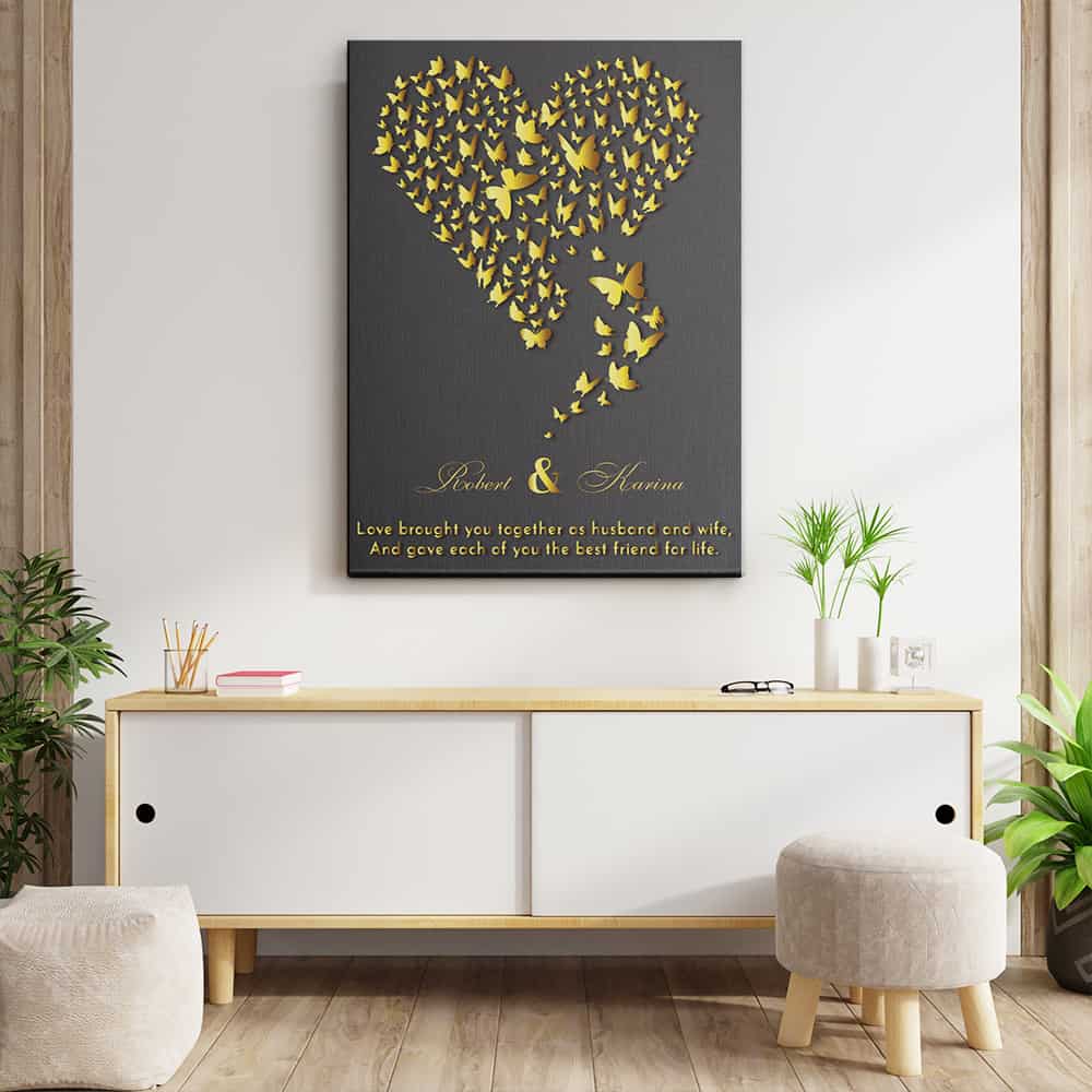 Love Brought You Together Husband And Wife Canvas Print – 50th Anniversary