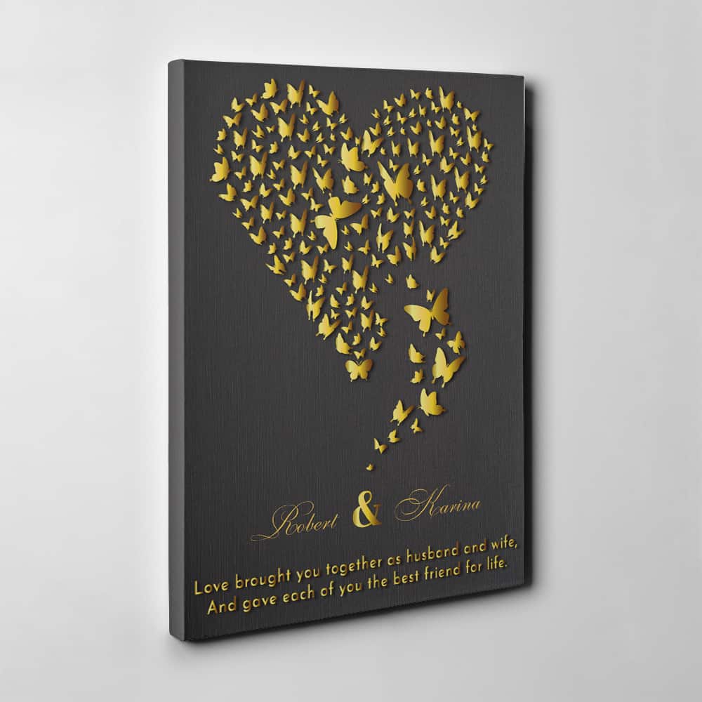 Love Brought You Together Husband And Wife Canvas Print – 50th Anniversary