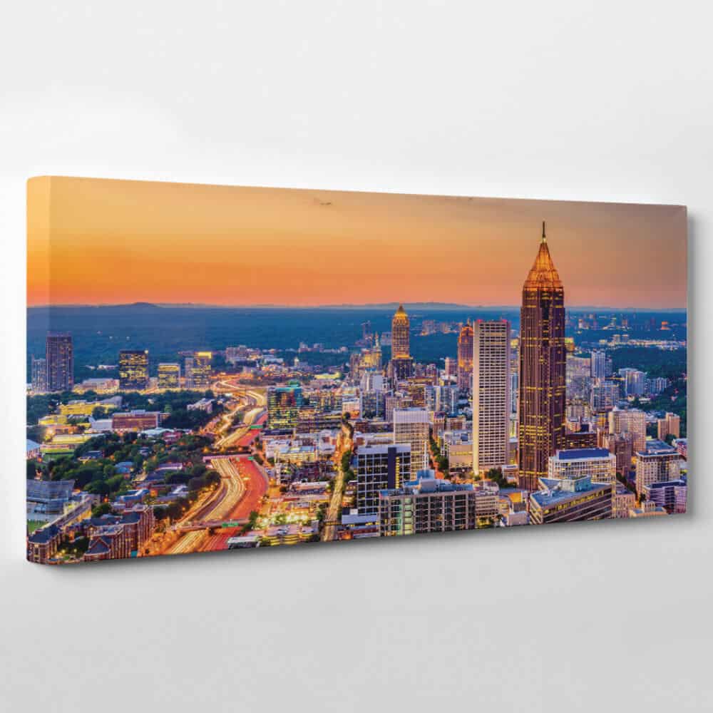 Atlanta, Georgia Skyline Canvas Wall Art – Collection B