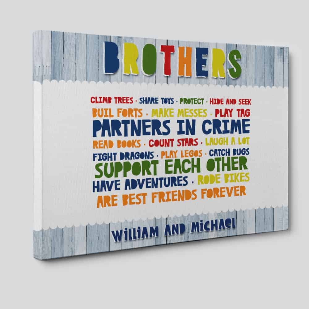 Colorful Brother Custom Name Canvas Print