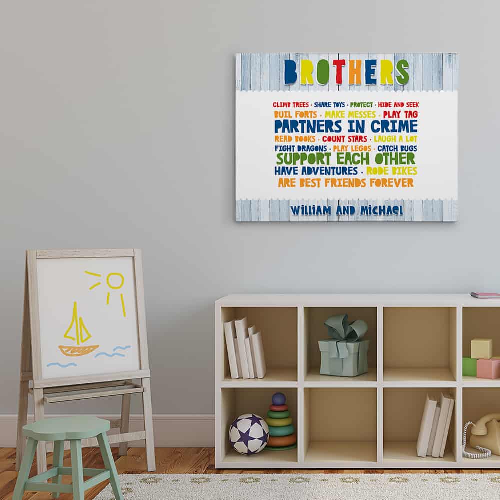 Colorful Brother Custom Name Canvas Print
