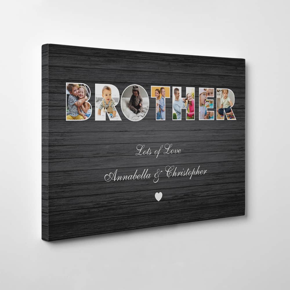 Brothers Photo Collage Custom Canvas Print