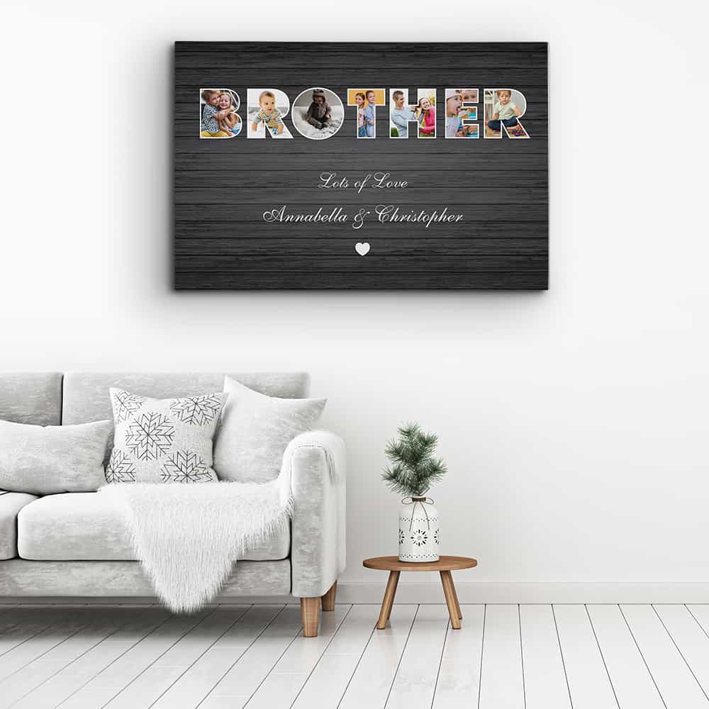 Brothers Photo Collage Custom Canvas Print