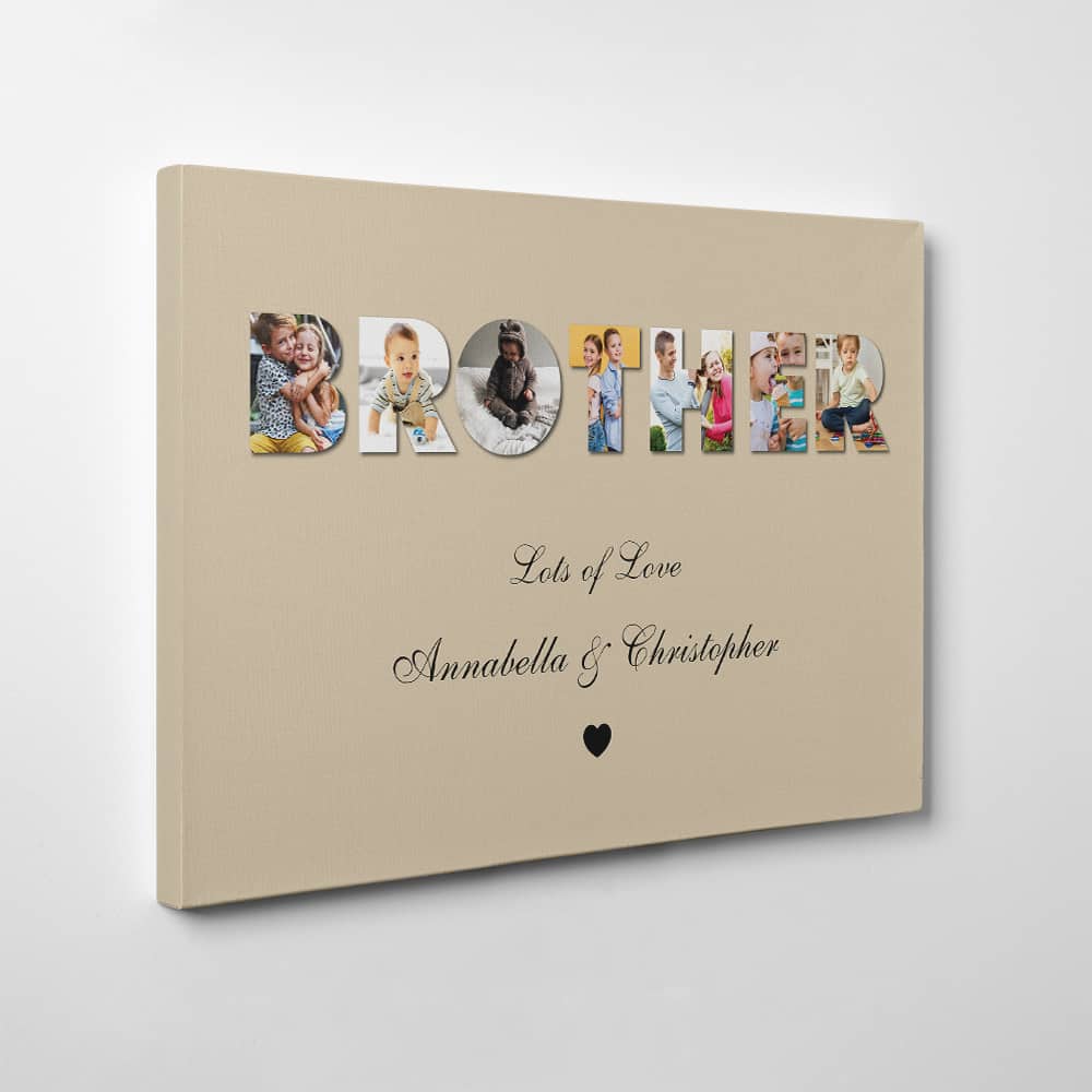 Brothers Photo Collage Custom Canvas Print