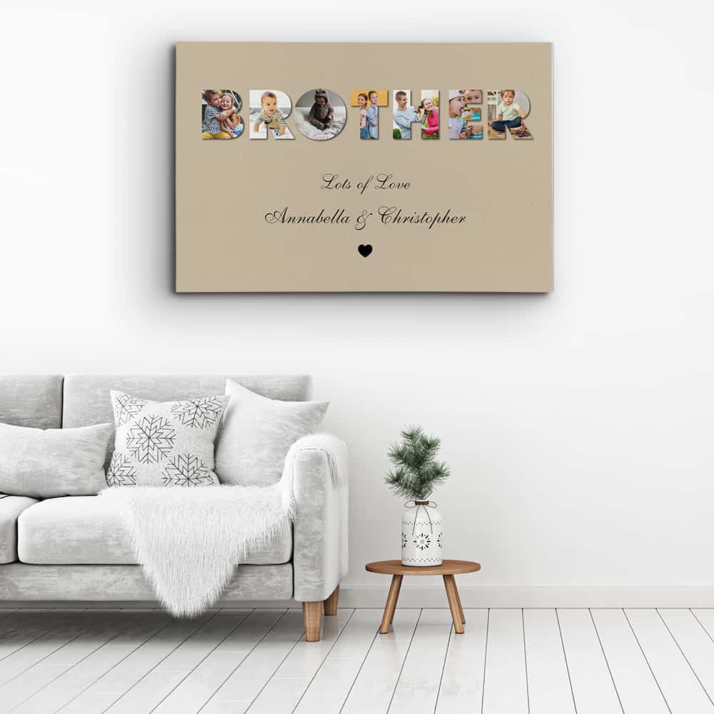 Brothers Photo Collage Custom Canvas Print