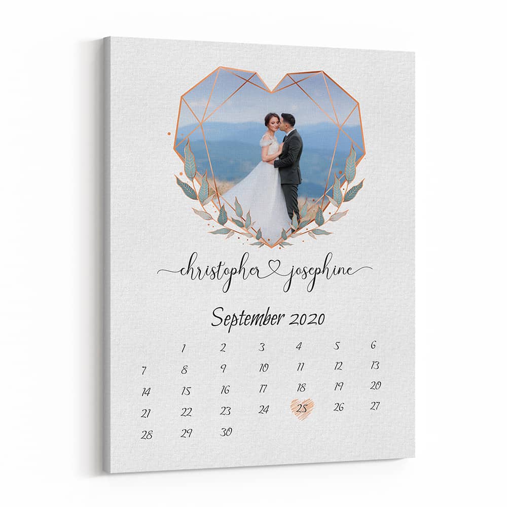 Love Calendar Anniversary Canvas Print