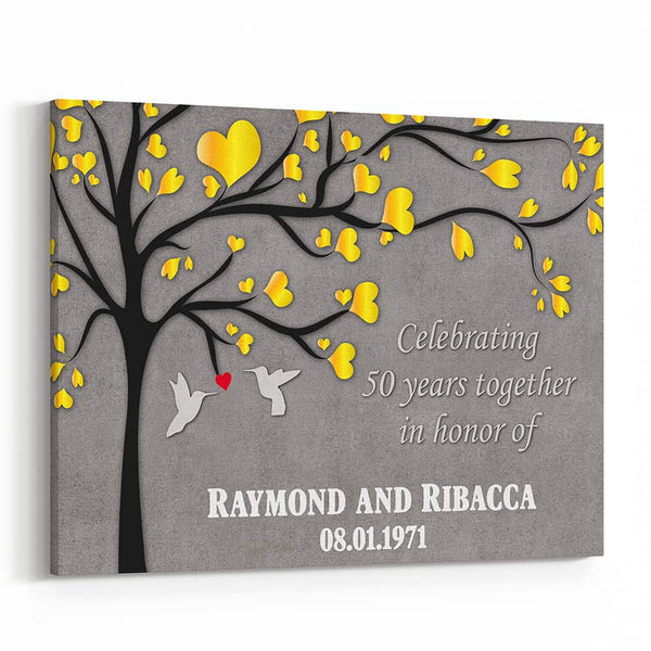 Celebrating 50 Years Together In Honor Custom Canvas Print