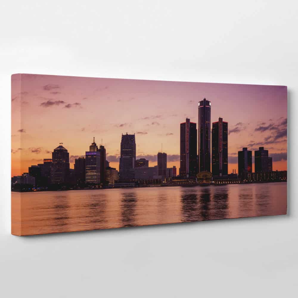 Detroit, Michigan Skyline Canvas Wall Art – Collection A