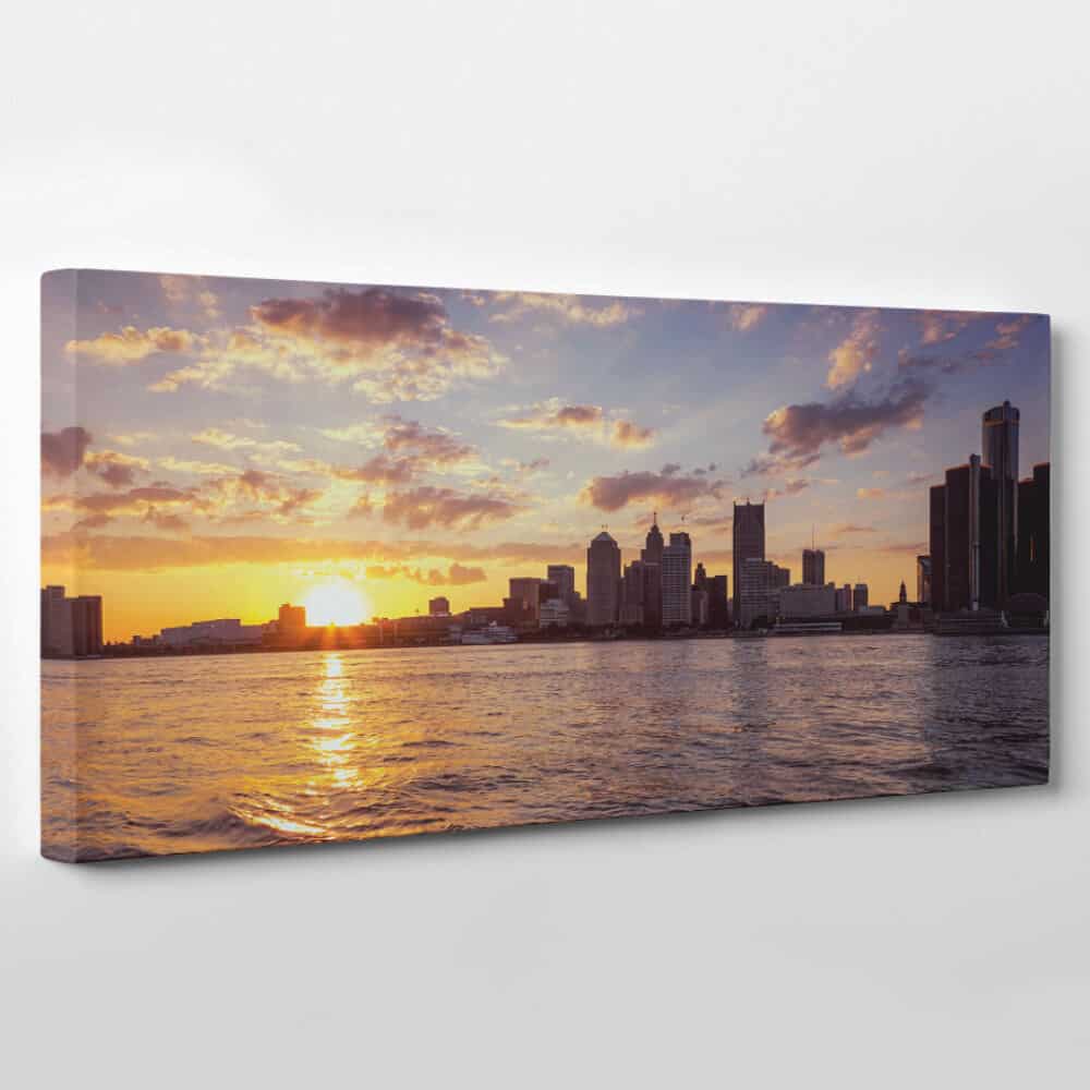 Detroit, Michigan Skyline Canvas Wall Art – Collection B