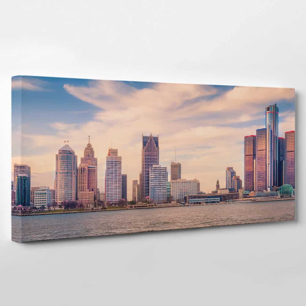 Detroit, Michigan Skyline Canvas Wall Art – Collection B
