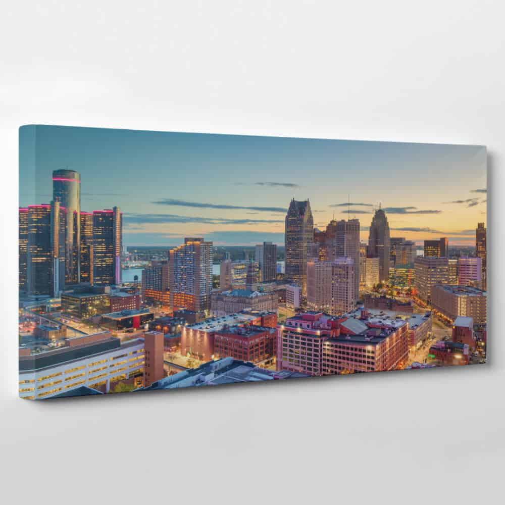 Detroit, Michigan Skyline Canvas Wall Art – Collection B