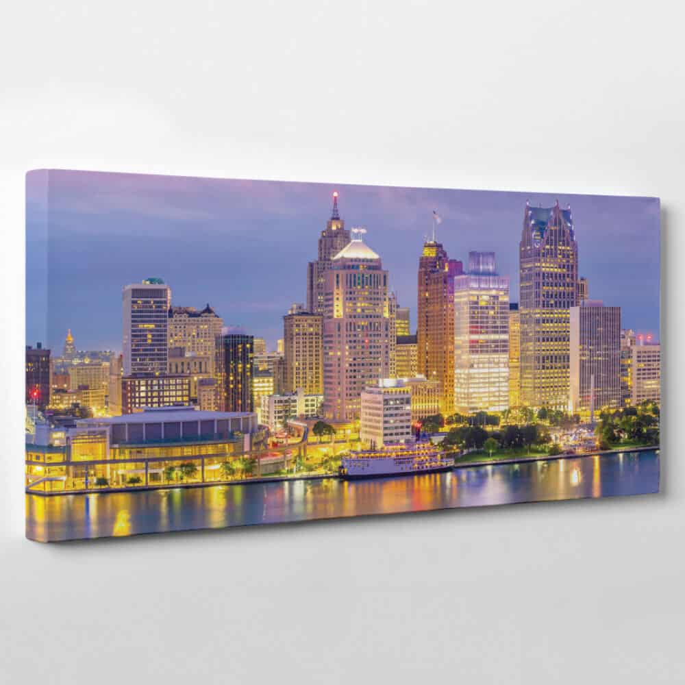 Detroit, Michigan Skyline Canvas Wall Art – Collection C