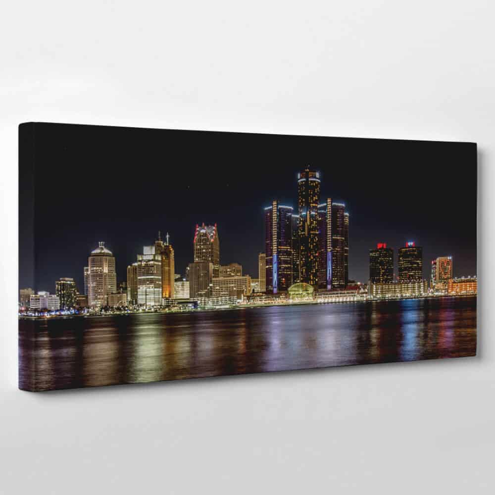 Detroit, Michigan Skyline Canvas Wall Art – Collection C