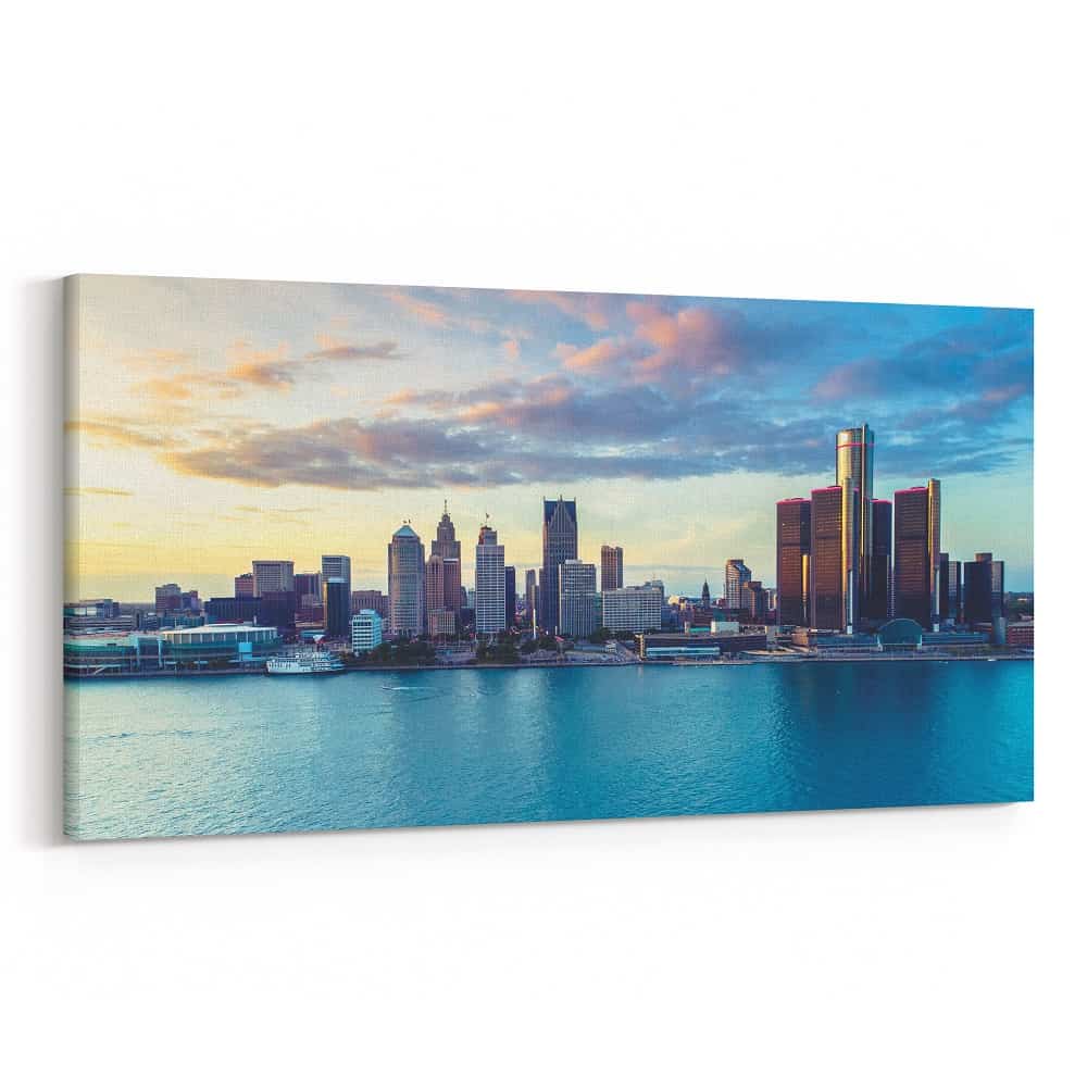Detroit, Michigan Skyline Canvas Wall Art – Collection B