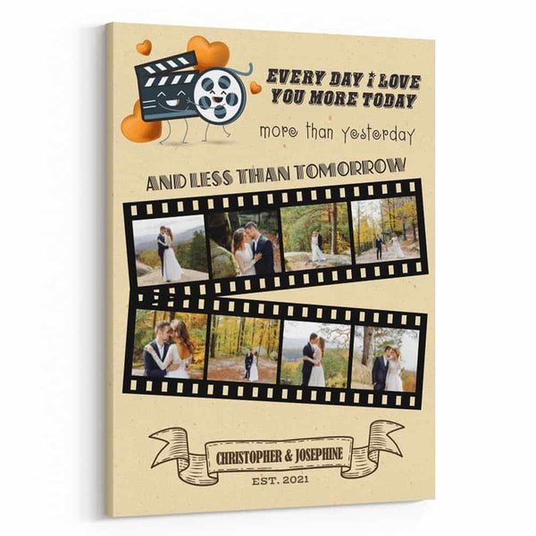 Every Day I Love You More Today Custom Photo Collage Canvas Print