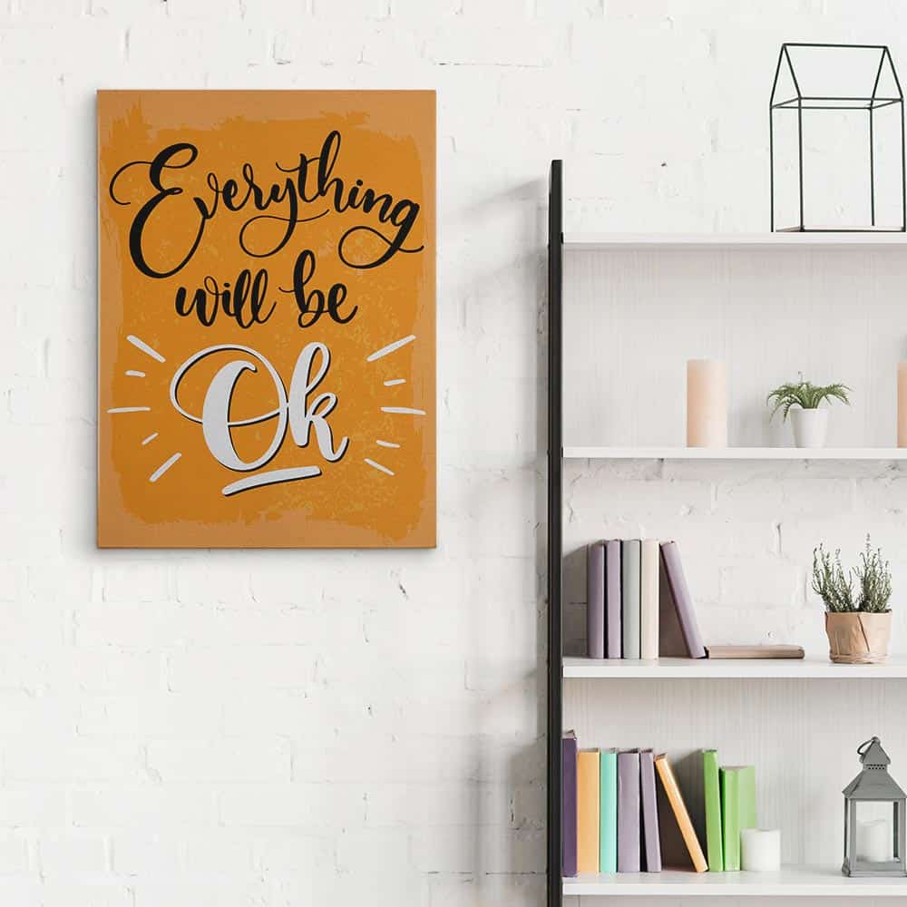 “Everything Will Be OK” Inspirational Canvas Art Print