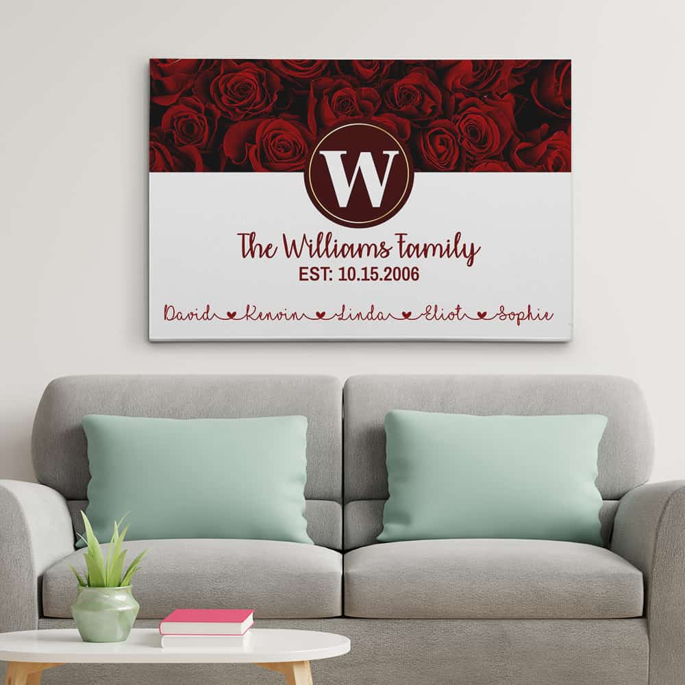 Personalized Family Last Names Canvas Print