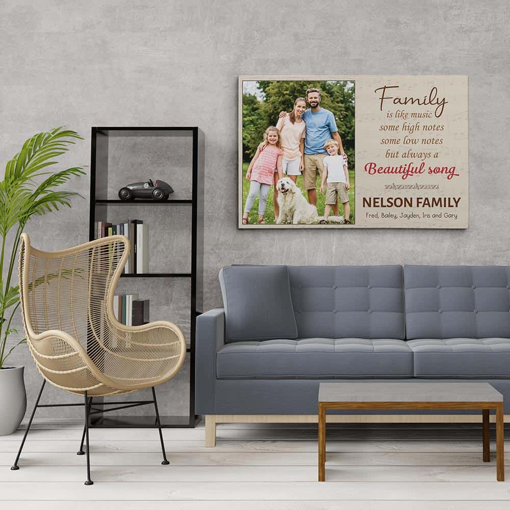 Family Is Like Music - Custom Photo Canvas Print