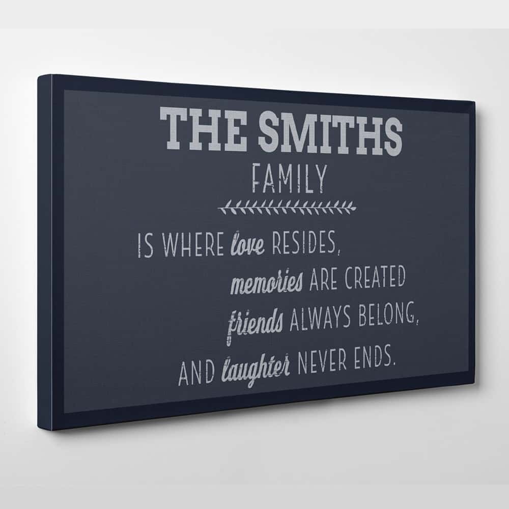 Family Is Where Love Resides Custom Canvas Print