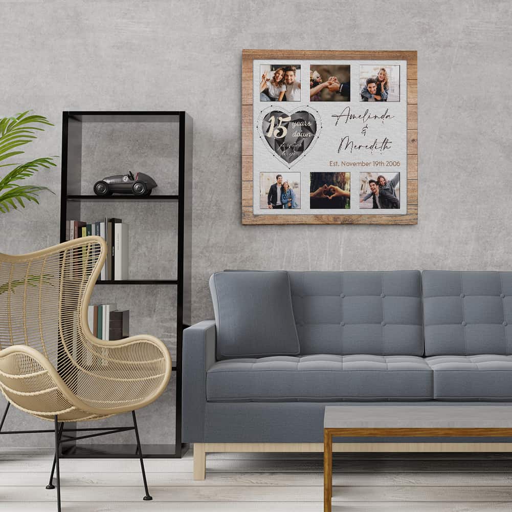 canvas print 15 year anniversary gift for her