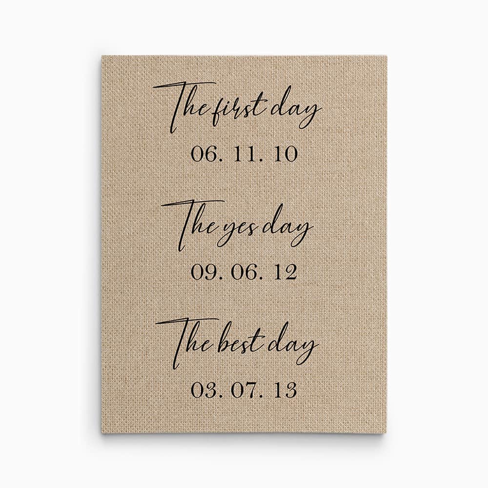 The First Day The Yes Day The Best Day Custom Canvas Print