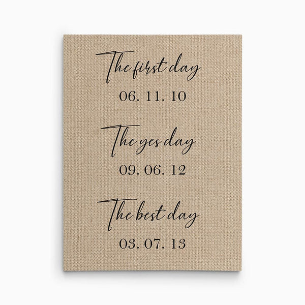 The First Day The Yes Day The Best Day Custom Canvas Print