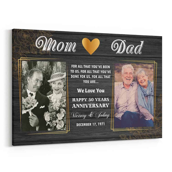 For All That You Are 50th Anniversary Custom Canvas Print