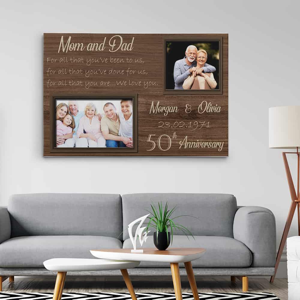 “Mom And Dad For All That You've Been To Us” 50th Anniversary Canvas Print