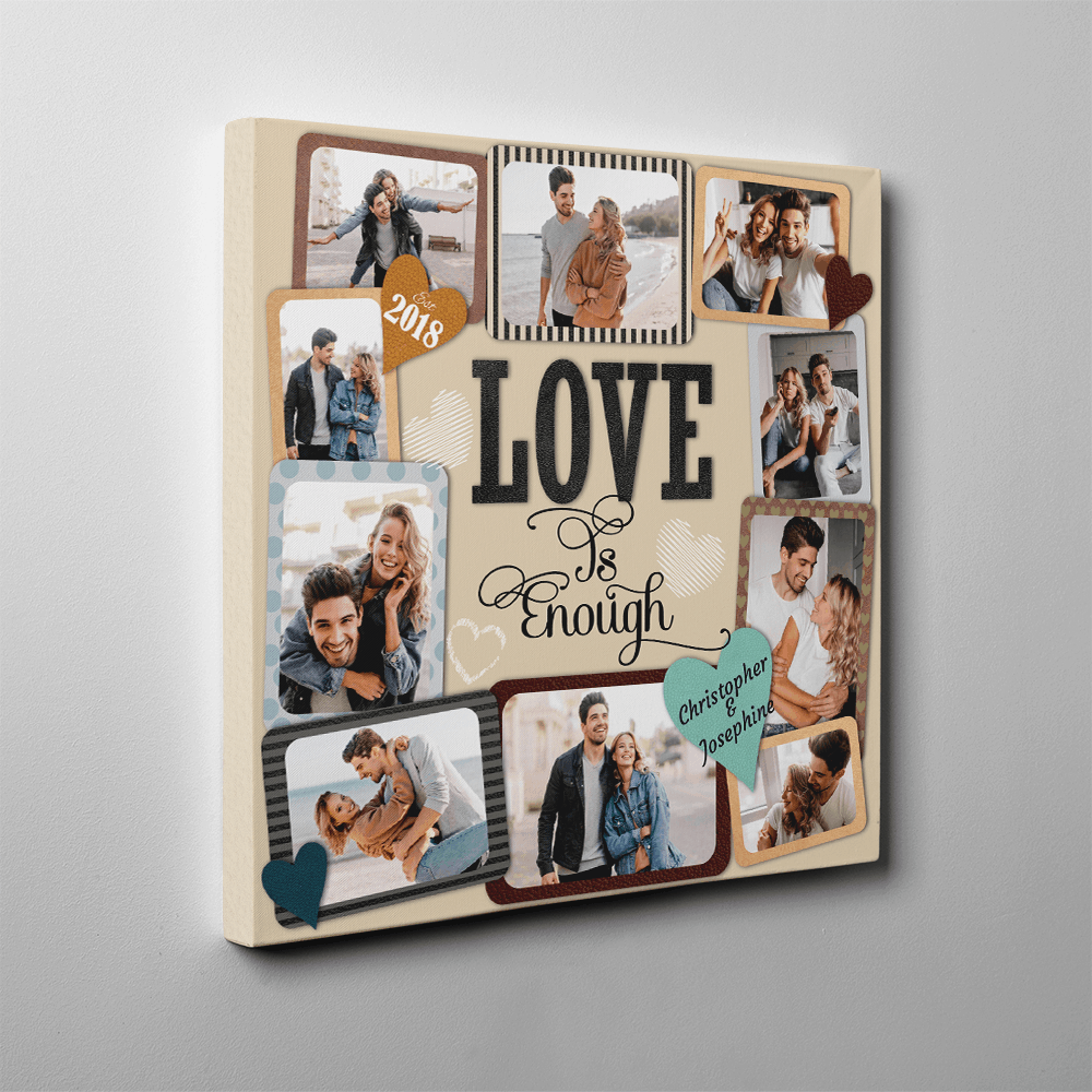 Love Is Enough (3 Years) Photo Collage Canvas Print