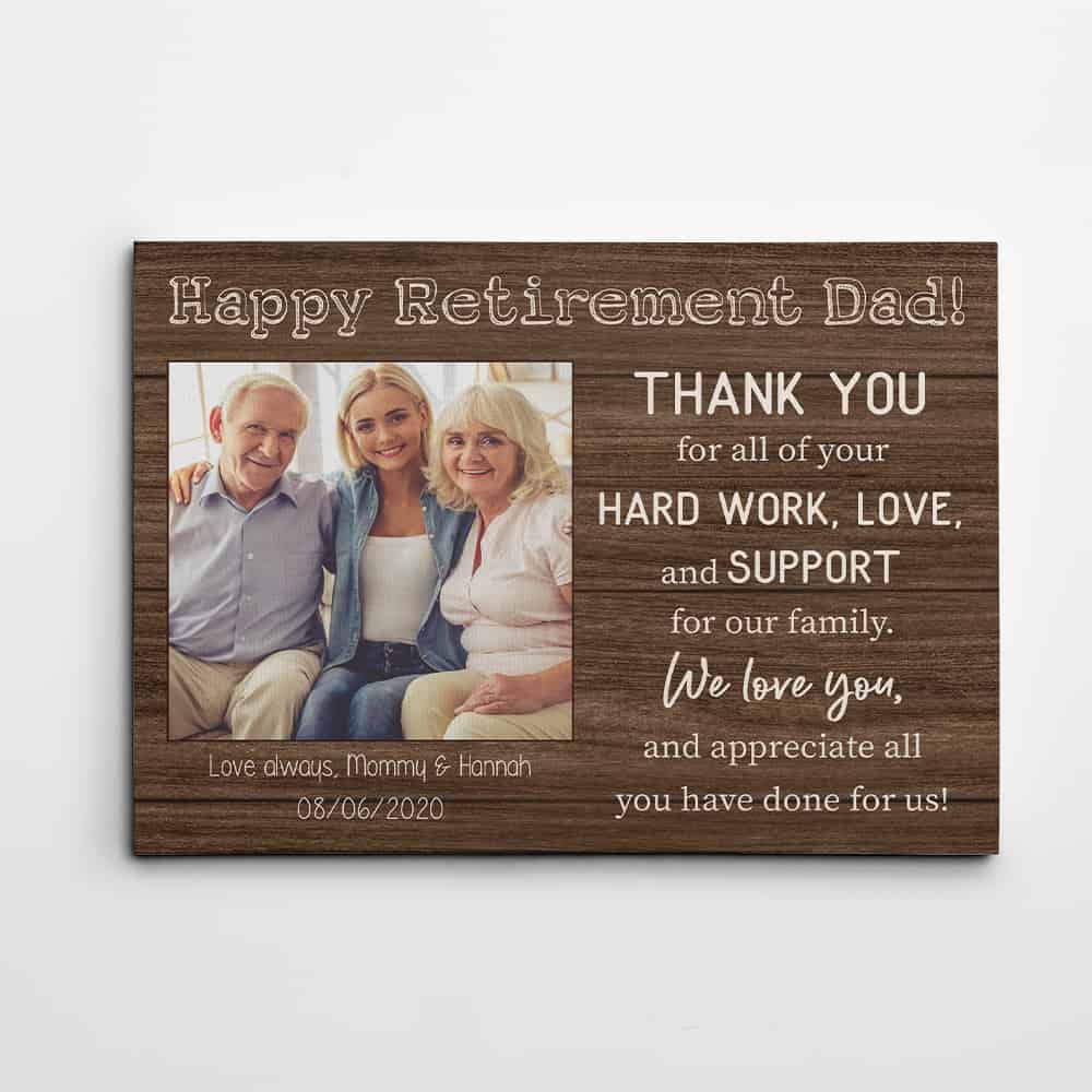 Personalized Happy Retirement Dad Canvas Print