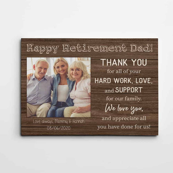Personalized Happy Retirement Dad Canvas Print