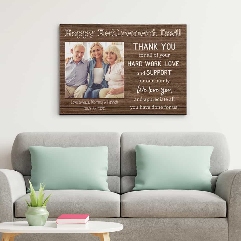 Personalized Happy Retirement Dad Canvas Print