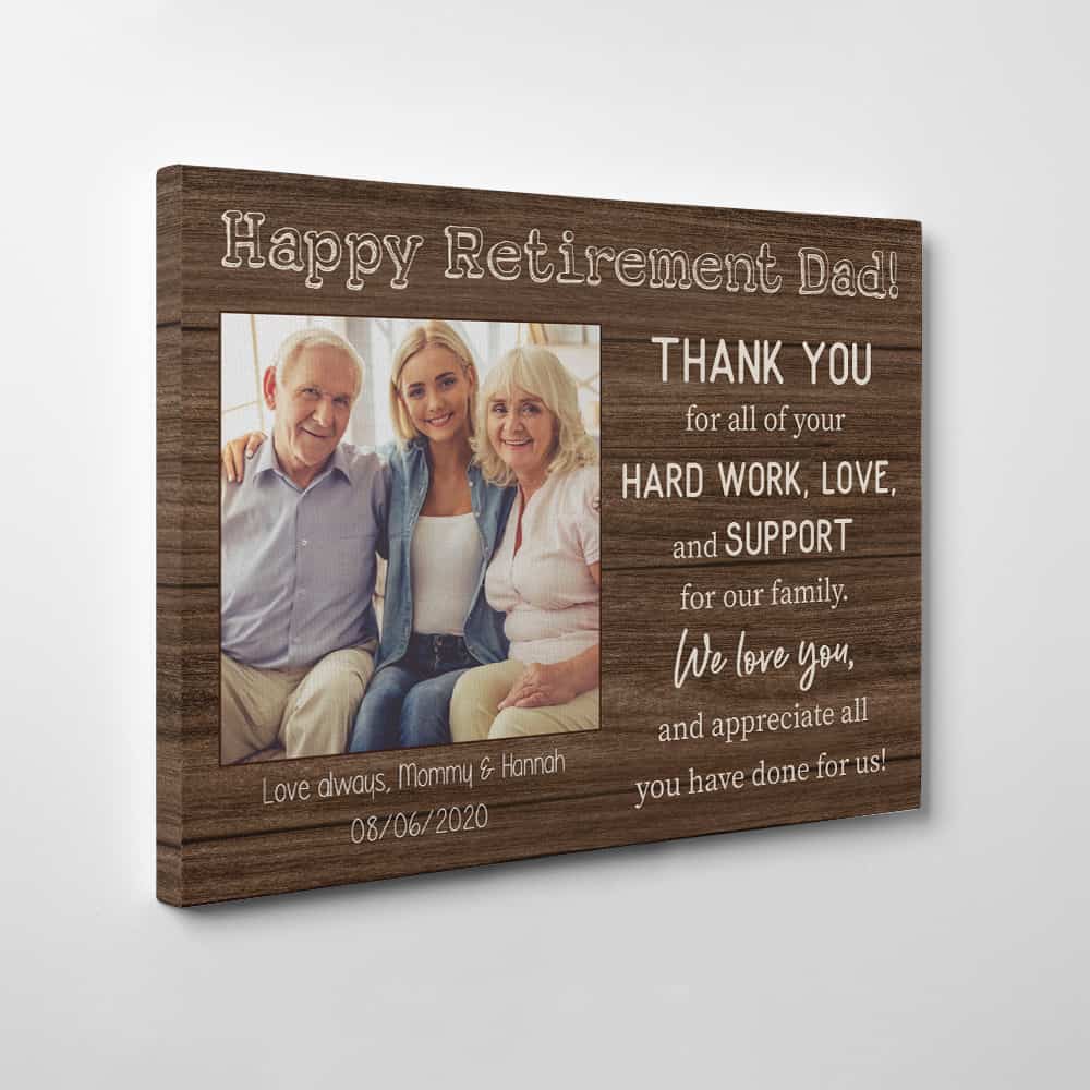 Personalized Happy Retirement Dad Canvas Print