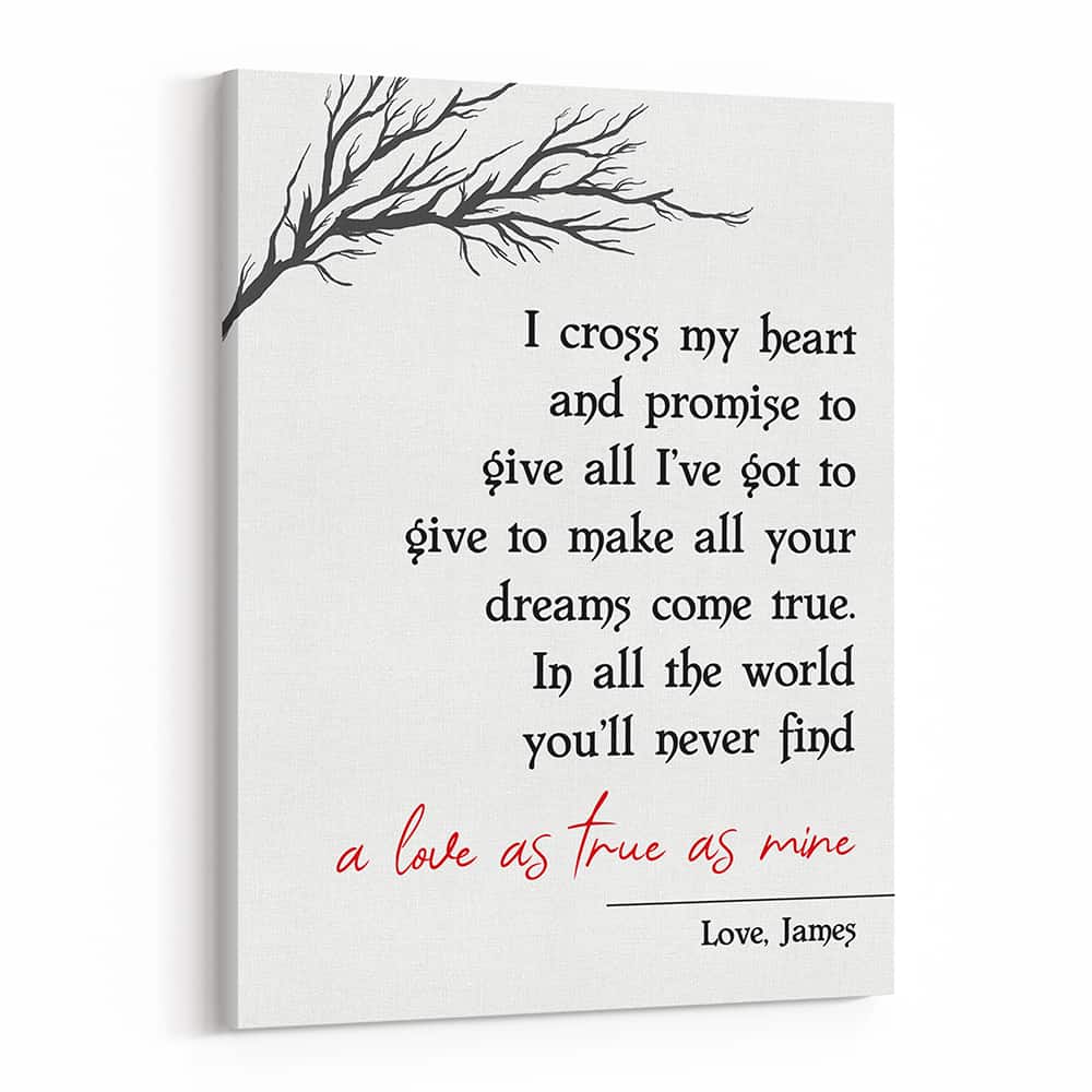“I Cross My Heart” Custom Canvas Print