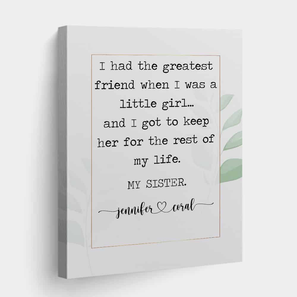 custom canvas print gifts for sister