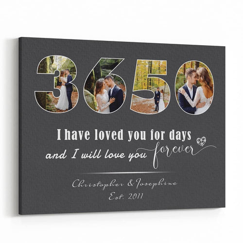 10 Years I Will Love You Forever Custom Photo Canvas
